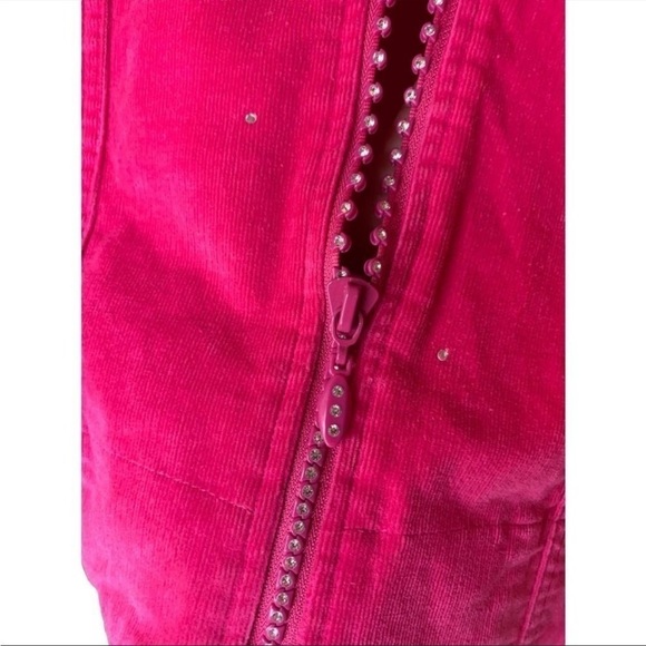 Vintage Quacker Factory Barbie Pink Rhinestone Zip Up Jacket Corduroy Small - Picture 13 of 14